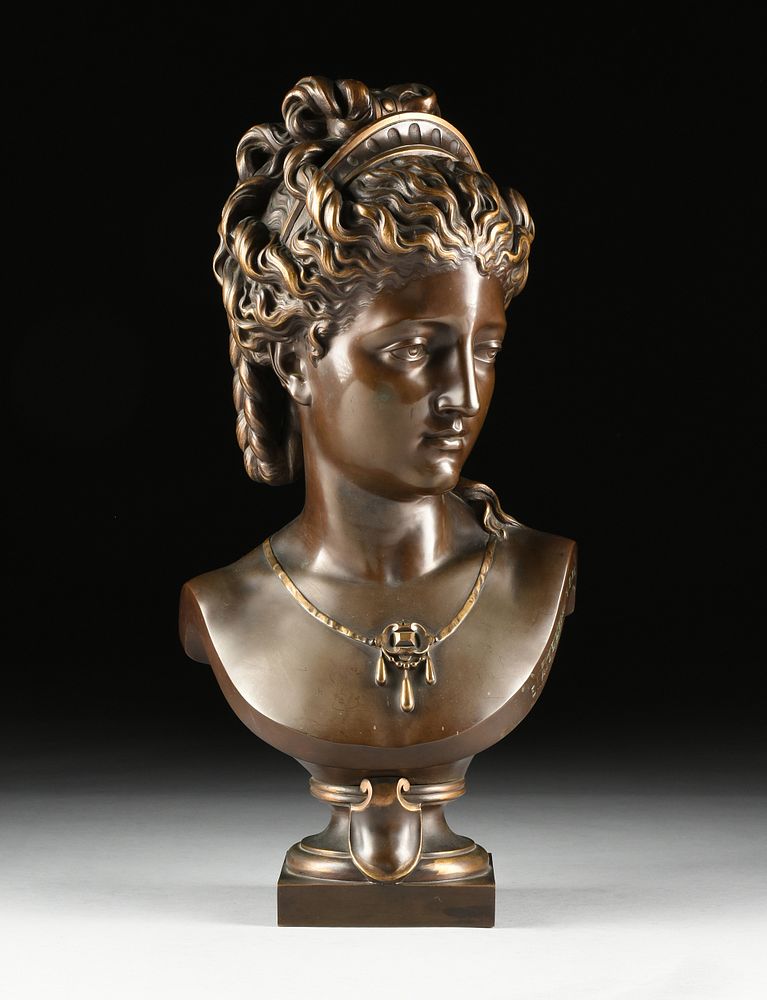 Appraisal: EUG NE ANTOINE AIZELIN French - A SCULPTURE Bust of