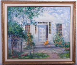 Appraisal: Louise M W Kamp Oil on Board Louise M W