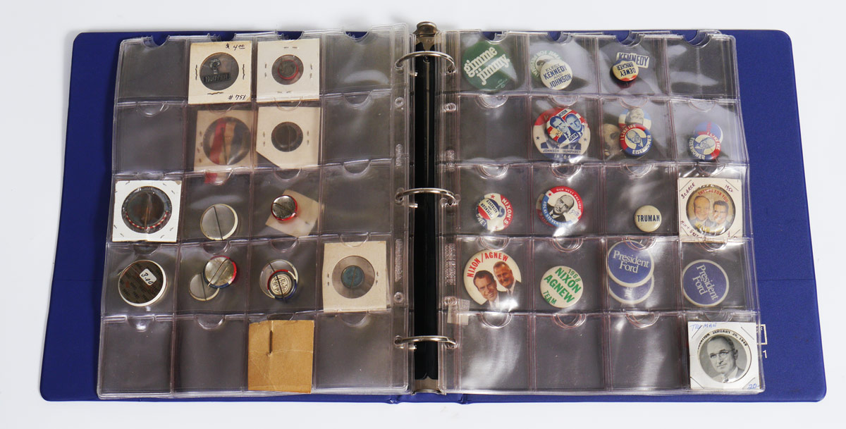 Appraisal: COLLECTION OF POLITICAL CAMPAIGN BUTTONS total buttons in plastic binder