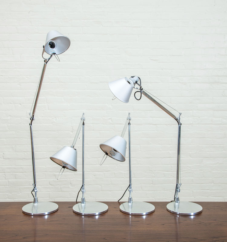 Appraisal: FOUR ARTEMIDE TOLOMEO DESK LAMPS x x in The Collection