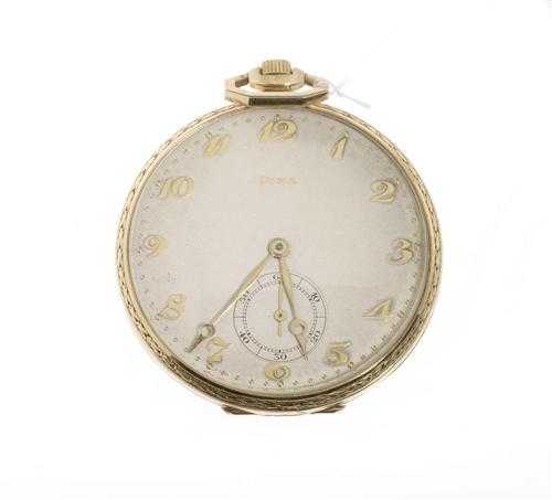 Appraisal: POCKET WATCH DOXA ca Yellow gold Flat case No with