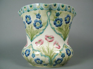 Appraisal: Later Macintyre a jardiniere circa - tube lined with red