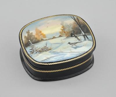 Appraisal: Fedoskino School Lacquer Box by N Solov'yova ca th Century