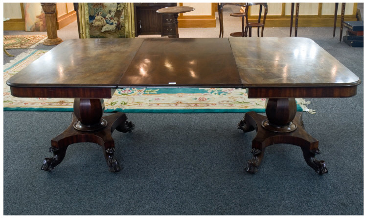 Appraisal: Regency Mahogany Extending Dining Table The Top With Moulded Edge