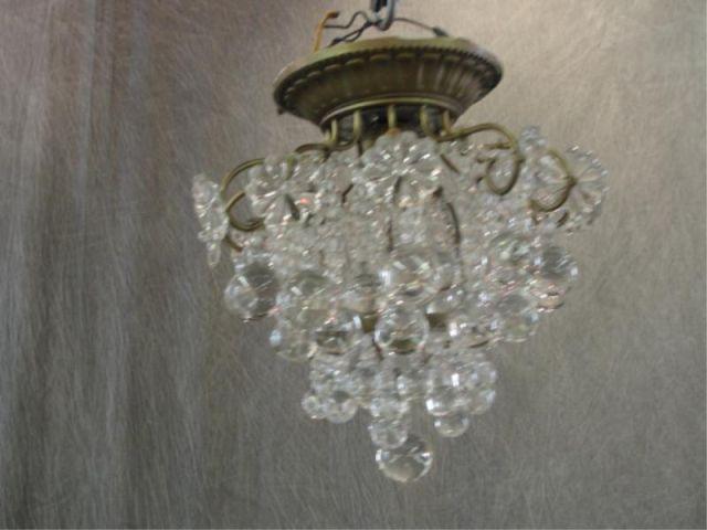 Appraisal: Gilt Metal and Ball Crystal Chandelier From a prominent NJ