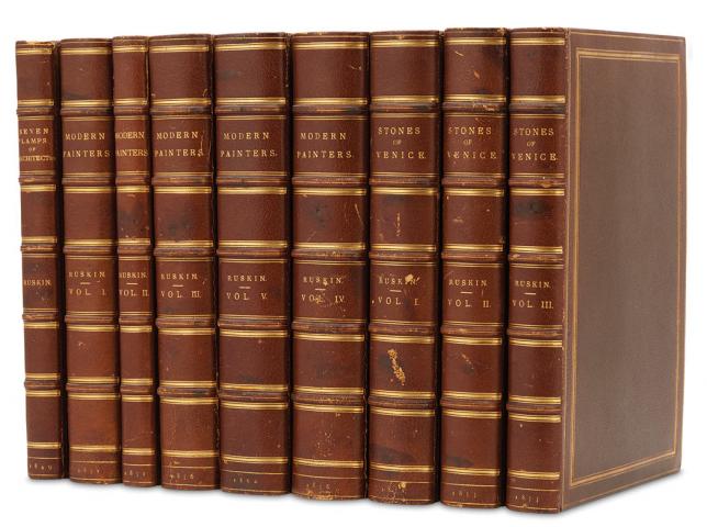 Appraisal: RUSKIN JOHN Three uniformly bound editions Comprising The Stones of