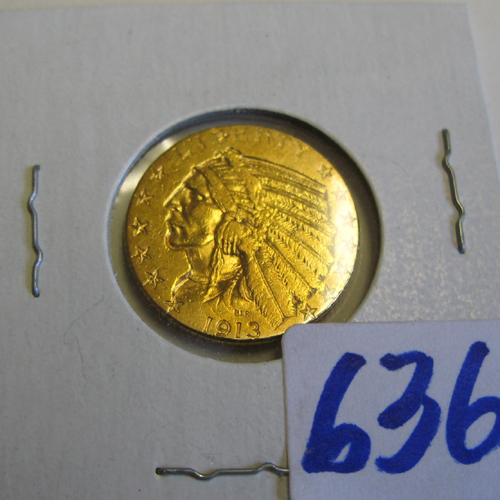 Appraisal: U S FIVE DOLLAR GOLD COIN Indian head type -S