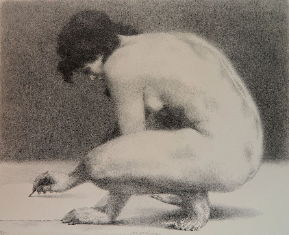 Appraisal: Joseph Hirsch lithograph Joseph Hirsch American - - ''Nude Drawing''