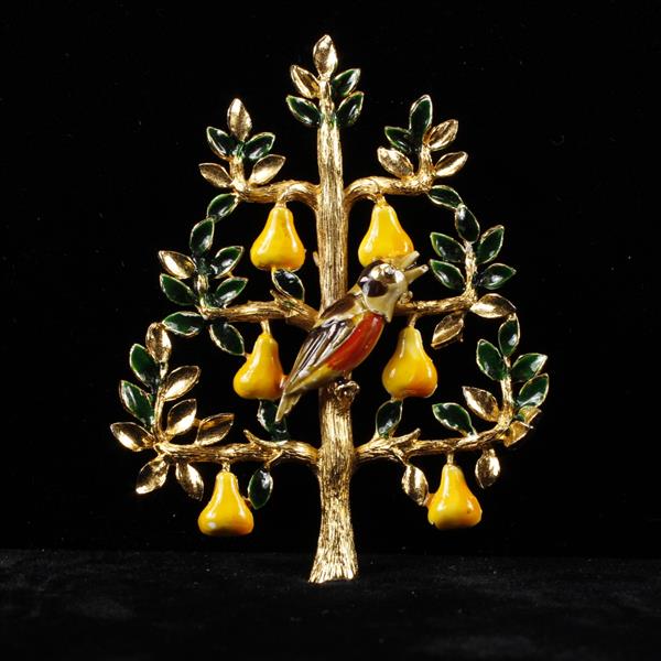 Appraisal: Cadoro Vintage Gold Tone Partridge in a Pear Tree Enameled