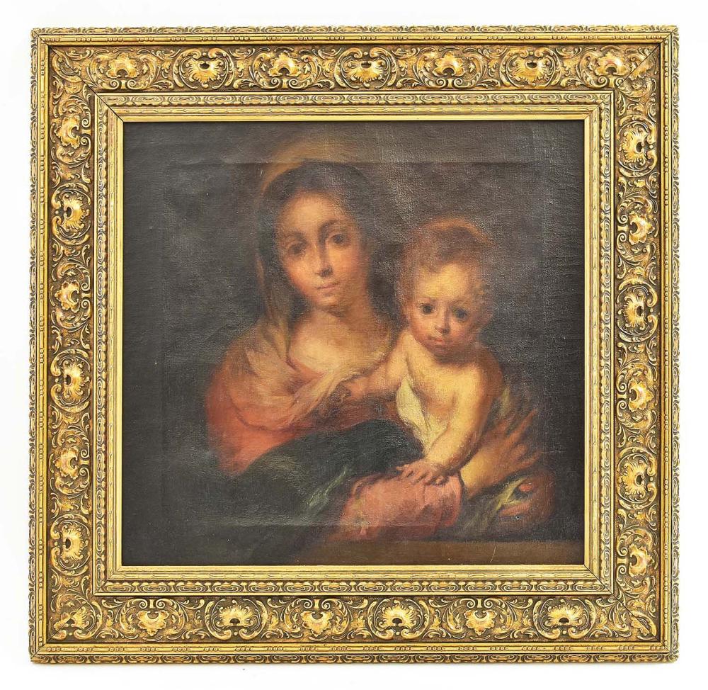 Appraisal: EUROPEAN SCHOOL TH CENTURY PAINTINGAfter Raphael Madonna and Child Unsigned