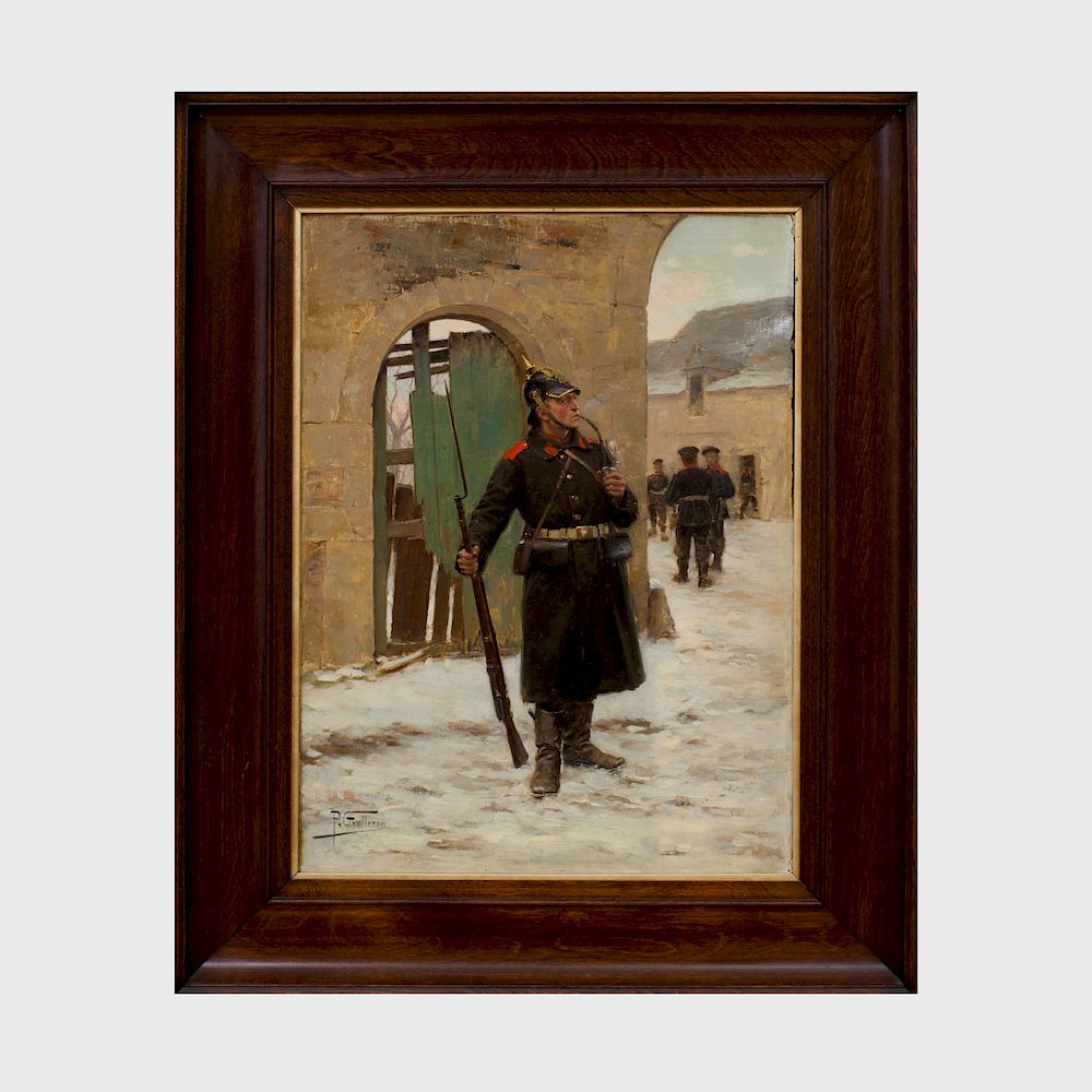 Appraisal: Paul Louis Narcisse Grolleron - Soldier and Musket Oil on