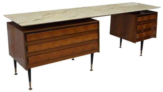 Appraisal: Italian mid-century modern credenza c s having floating onyx top