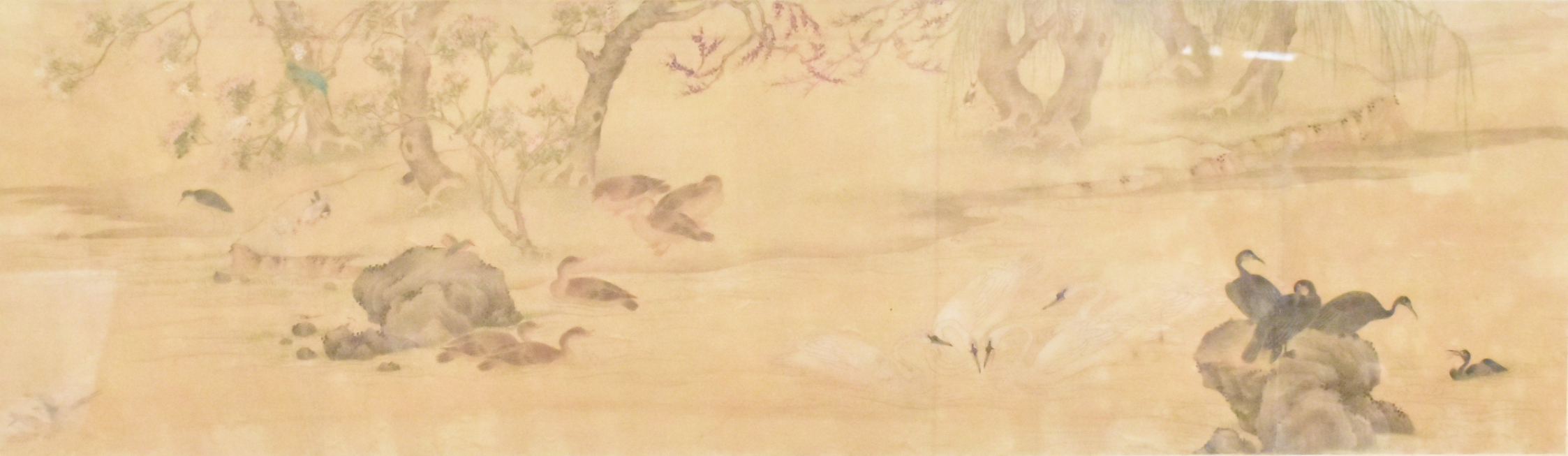 Appraisal: A Chinese silk painting of ducks in a river dating