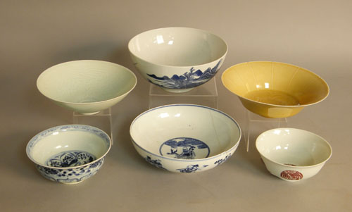 Appraisal: Six export porcelain bowls