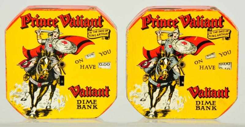 Appraisal: Lot of Prince Valiant Dime Banks Condition Excellent Plus -