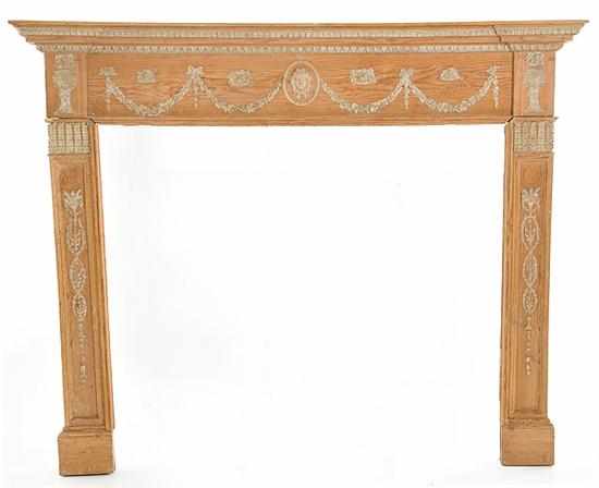 Appraisal: Very fine Georgian pine fireplace surround circa stepped and molded