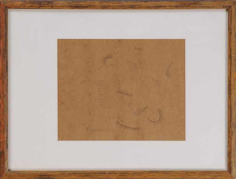 Appraisal: TH C SCHOOL ABSTRACT SKETCH Pencil on paper signed and