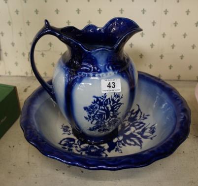 Appraisal: Empress pottery large blue and white Jug and bowl