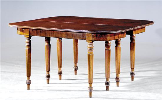 Appraisal: Pair William IV mahogany banquet ends circa D-shaped top with