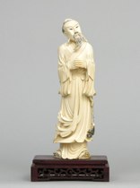 Appraisal: Carved Ivory Figurine of Pious Man Chinese circa late th