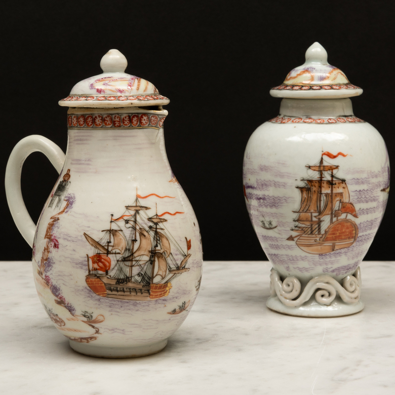 Appraisal: Chinese Export Porcelain Dutch Market Shipping Tea Caddy and Cover