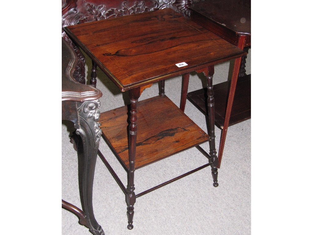 Appraisal: Rosewood two-tier occasional table