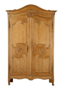 Appraisal: th C Carved Pine French Provincial Armoire French likely Normandy