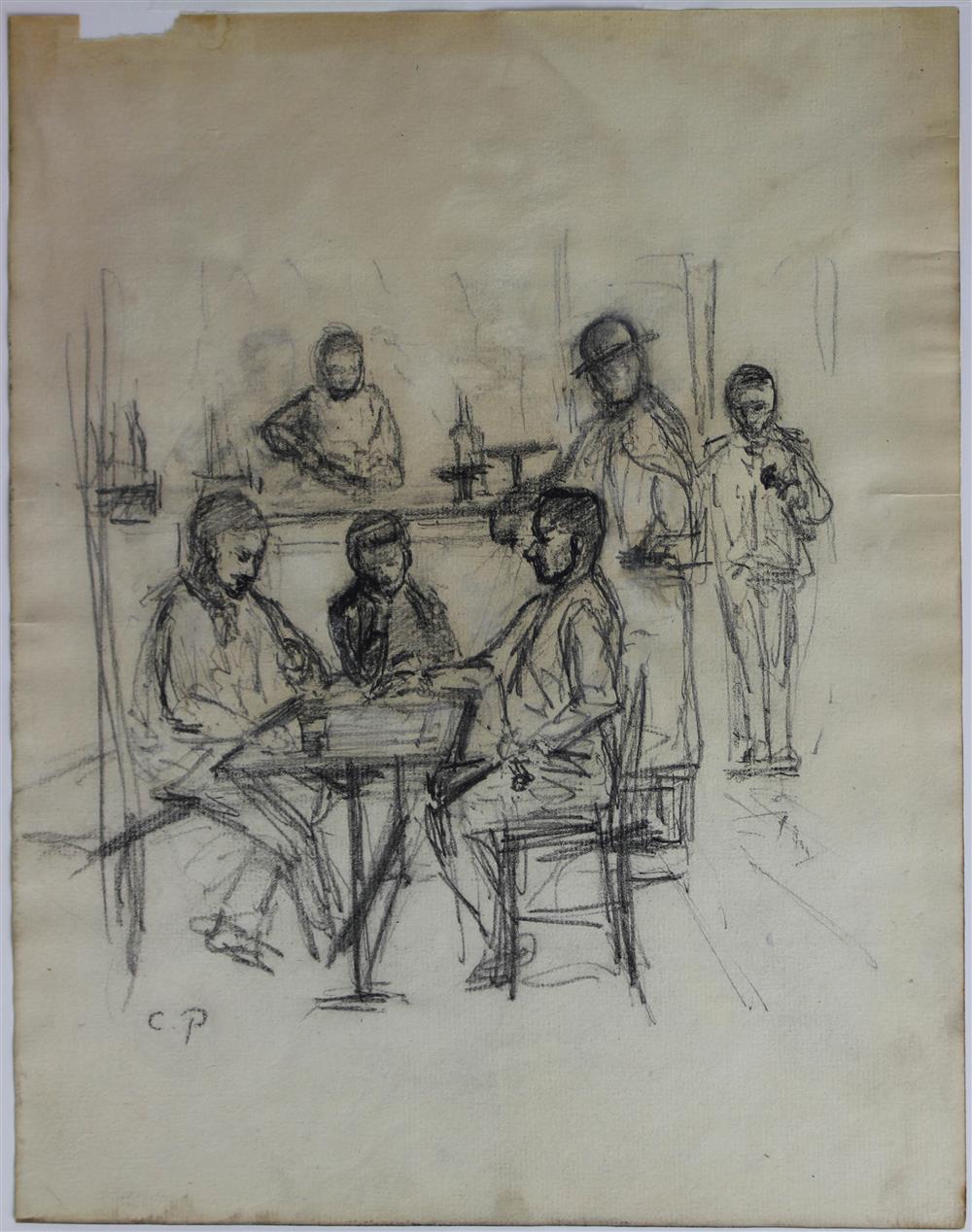 Appraisal: CAMILLE PISSARRO FRENCH - SEATED FIGURES Graphite on paper x