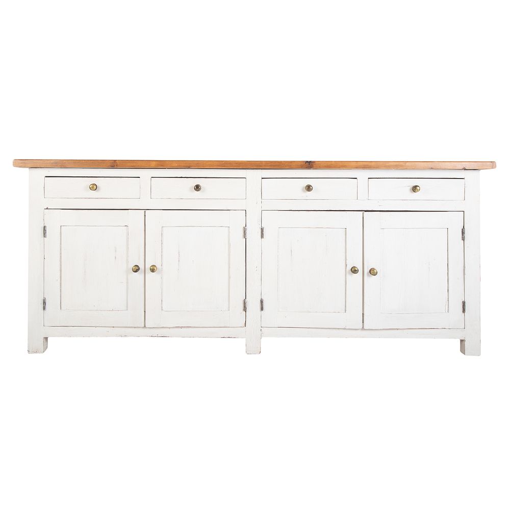 Appraisal: Contemporary Painted Wood Credenza Having four drawers and four paneled