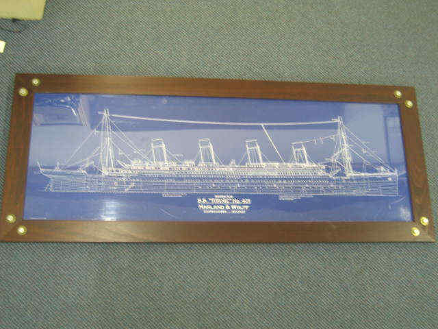 Appraisal: Titanic Print blueprint of rigging collector's edition image area x