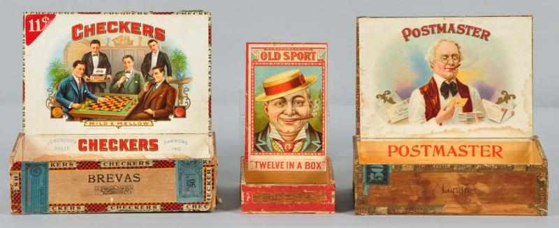 Appraisal: Lot of Slice of Life Cigar Boxes Description Includes Checkers