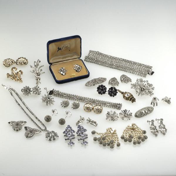 Appraisal: MID TH C COSTUME JEWELRY Approximately twenty-four pieces with rhinestones