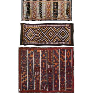 Appraisal: Three Flat Weave Rugs Three flat weave rugs comprising Kilim