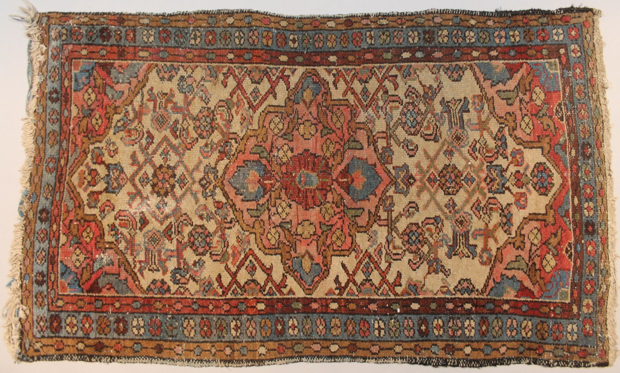 Appraisal: An early thC rug with Mouallen label verso florally decorated