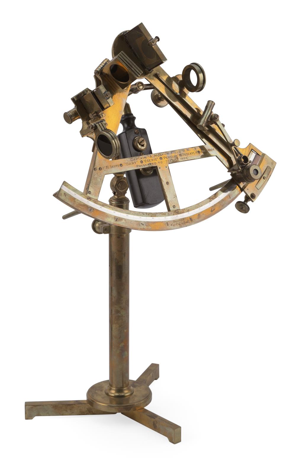 Appraisal: BRITISH HYDROGRAPHIC SURVEY QUINTANT WITH PEDESTAL MOUNT CIRCA HEIGHT ON