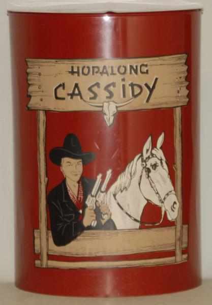 Appraisal: Vintage Hopalong Cassidy Tin Clothing Hamper Children's Red version with