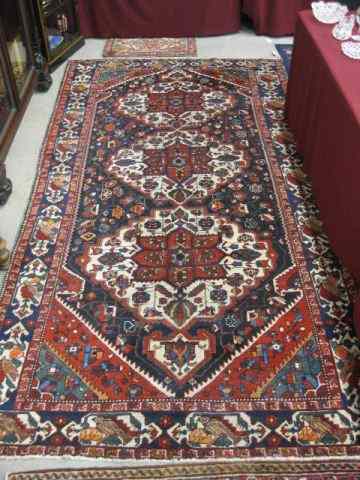 Appraisal: Hamadan Persian Handmade Rug triple medallion center elaborate geometrics stylized