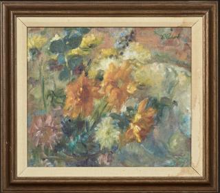 Appraisal: Charles W Richards - New Orleans Flowers in the Garden