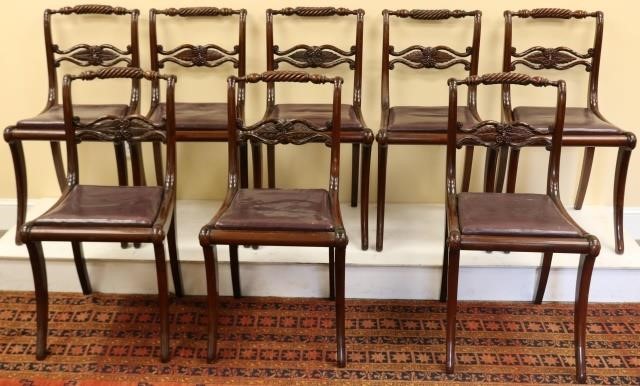 Appraisal: SET OF EARLY TH CENTURY CARVED MAHOGANY SIDECHAIRS PROBABLY BOSTON