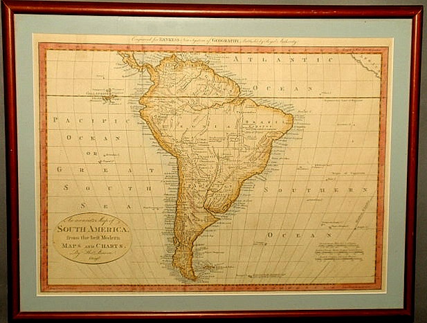 Appraisal: Early engraved map of South America by Thos Bowen published