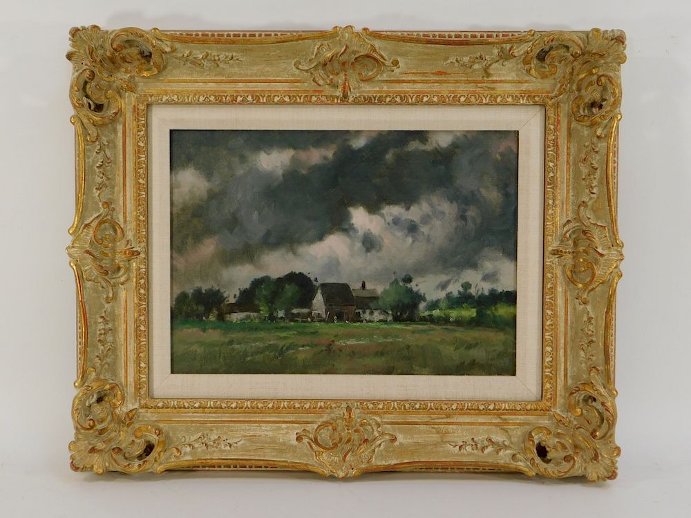 Appraisal: Attrib Arthur Douglas Pastoral Landscape Painting Arthur S Douglas Rhode