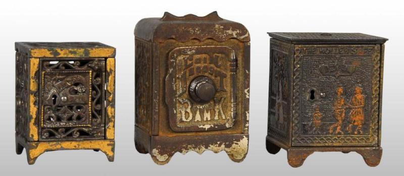 Appraisal: Lot of Cast Iron Safe Still Banks Condition Very Good