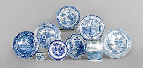 Appraisal: Collection of blue and white Staffordshire and pearlware to include