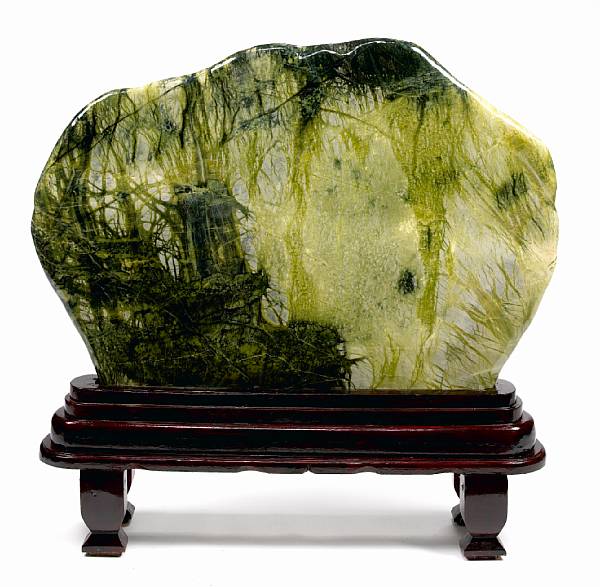 Appraisal: Large Meditation Stone Bowenite Serpentine China A large meditation stone