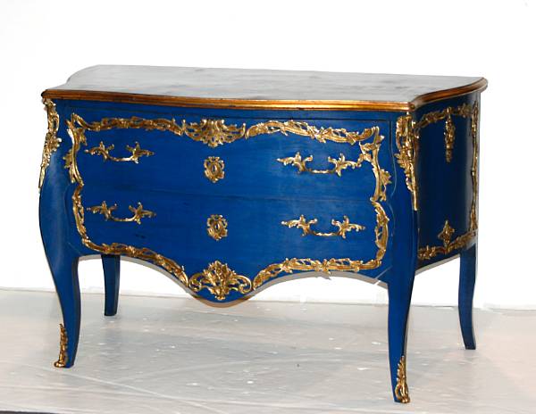 Appraisal: A Louis XV style painted and bronze mounted commode height