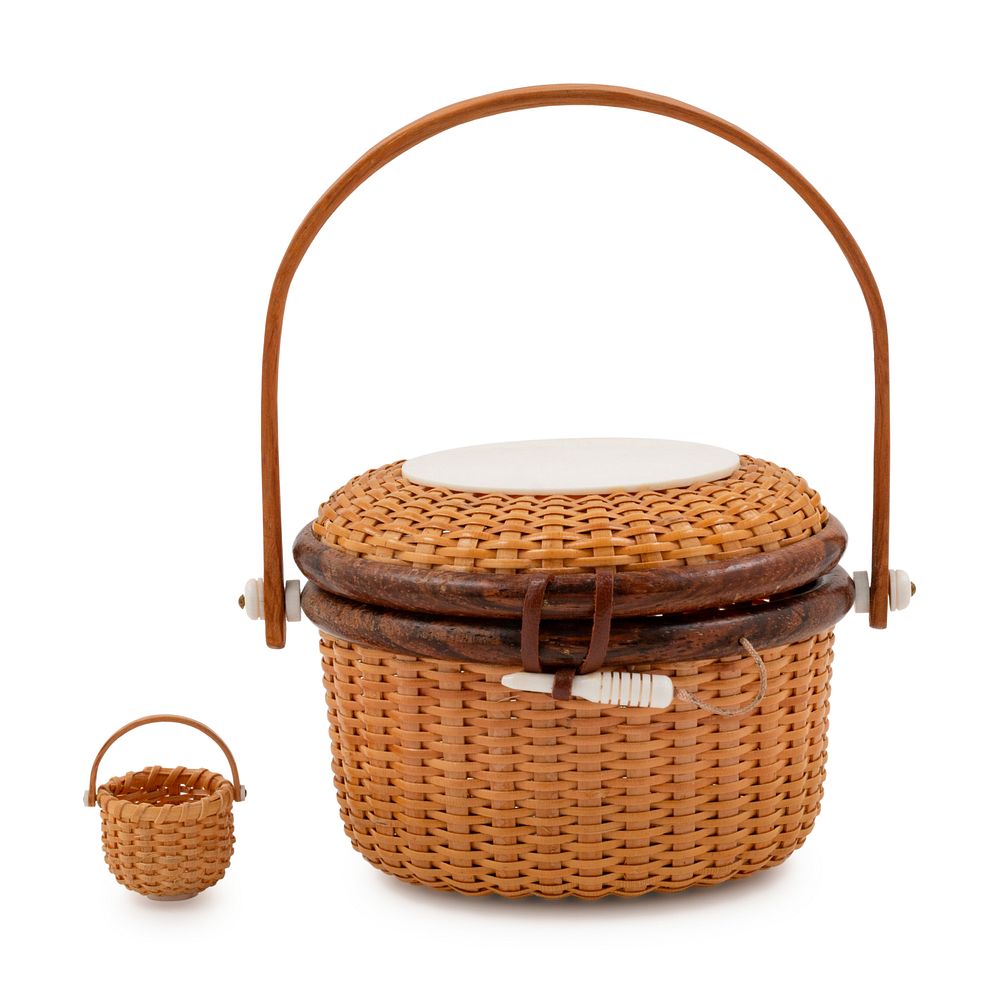 Appraisal: Two Nantucket Baskets by Paul Willer Two Nantucket Baskets by