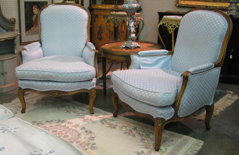 Appraisal: Pair of Baker Furniture French Period Style Arm Chairs with