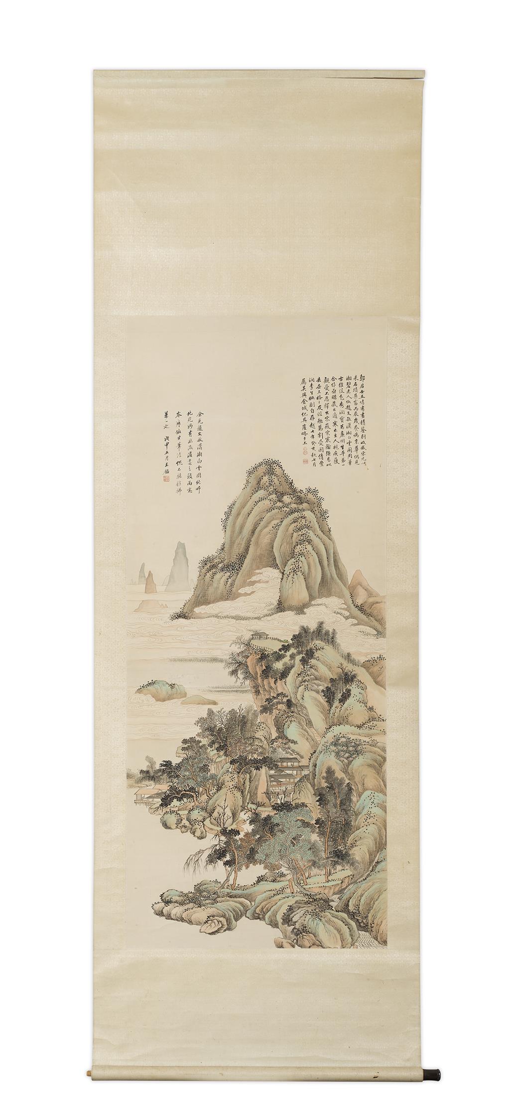 Appraisal: ATTRIBUTED TO WANG JIAN - LANDSCAPE AFTER ZHAO MENGFU hanging