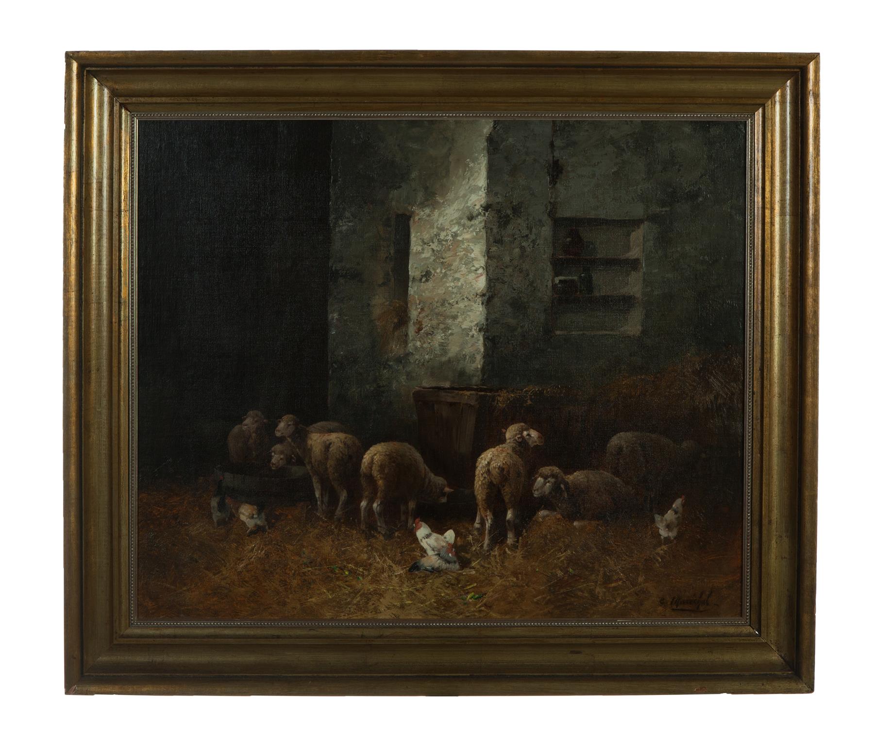 Appraisal: BARN SCAPE BY G MARECHAL FRANCE TH CENTURY Oil on