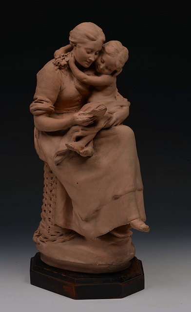 Appraisal: ALFRED ED BRISCOE DRURY - 'The First Lesson' a terracotta